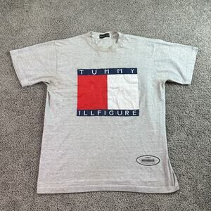 VINTAGE Spoofs LTD Tummy Illfigure Shirt Mens XL Gray Paraody 90s FLAW